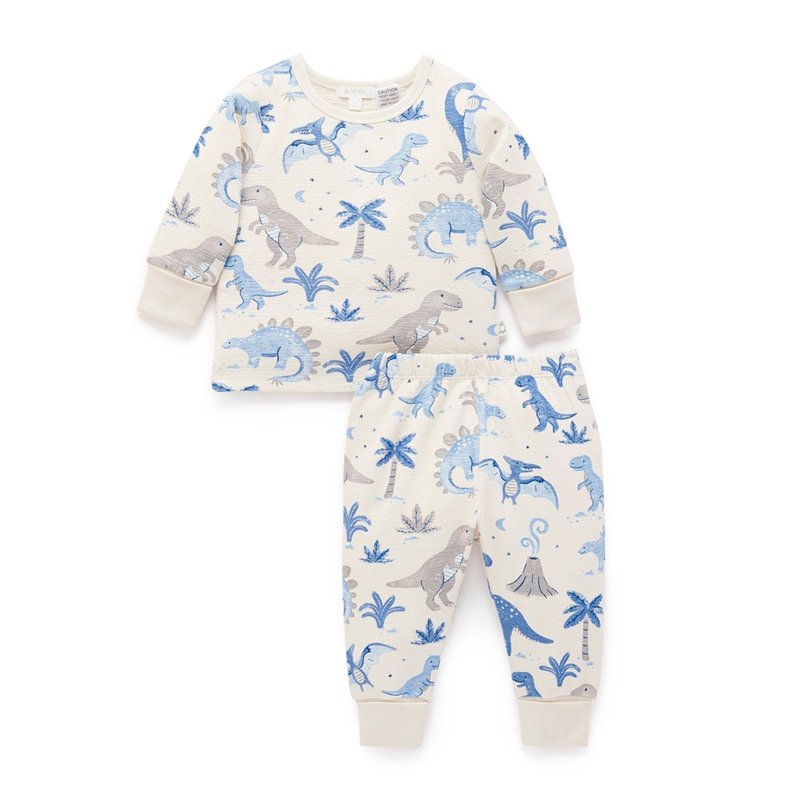 Australian Purebaby organic cotton toddler long tops and pants set 6M-4T dinosaur print - Tops & T-Shirts - Cotton & Hemp 