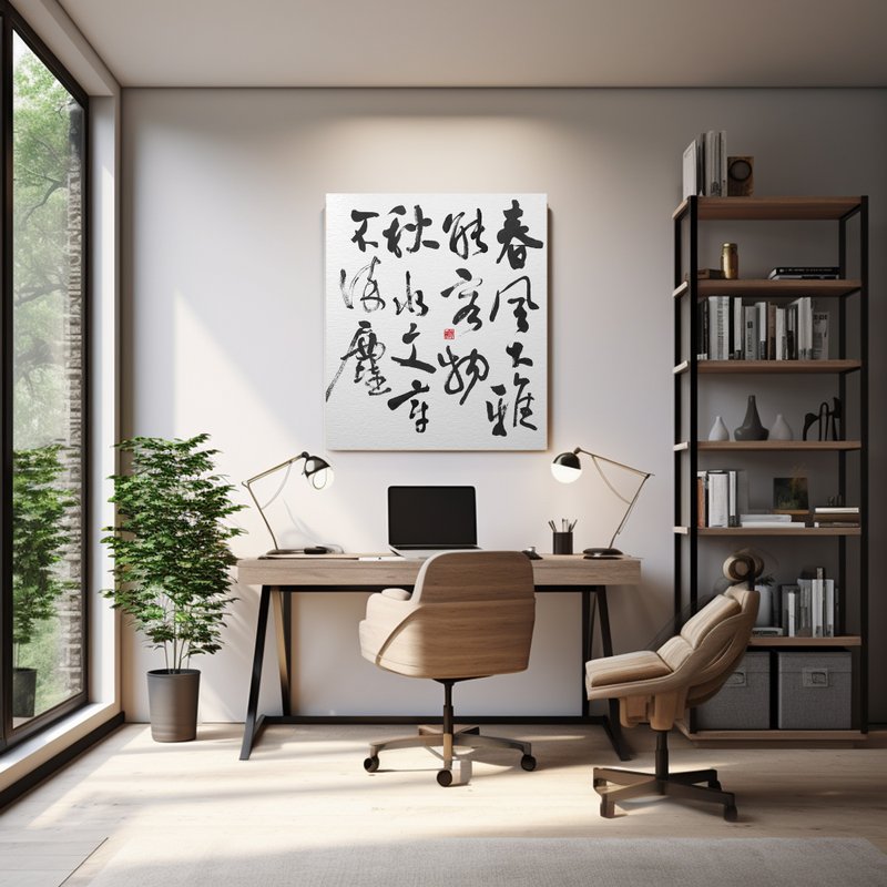 書法-無框畫 | 喬遷禮物 | 開店 | 民宿佈置 | 搬新家 | 裝飾畫 - 海報/掛畫/掛布 - 其他材質 黑色