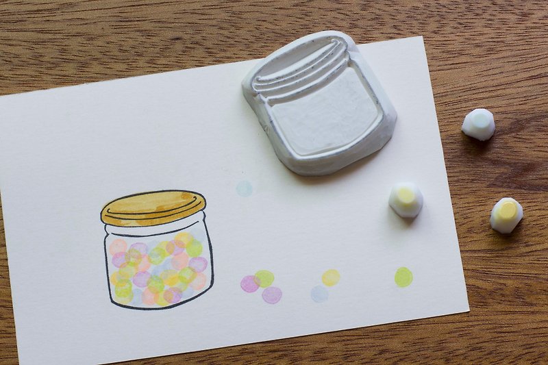 糖果罐手刻橡皮章組 文具 手帳章 印章 - 印章/印台 - 橡膠 白色