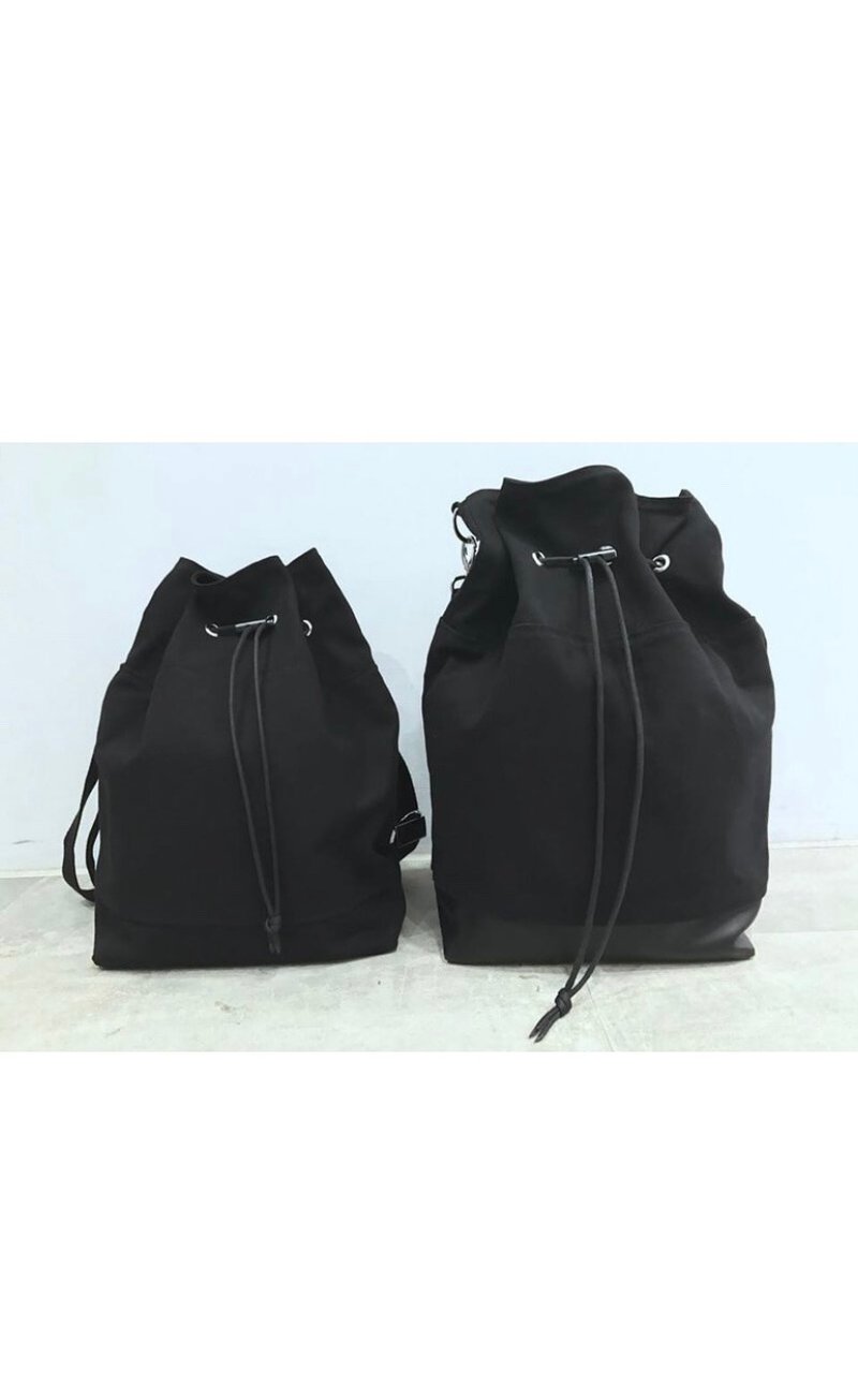 Side Back Multi-Back Bucket Bag Large - Backpacks - Cotton & Hemp Black