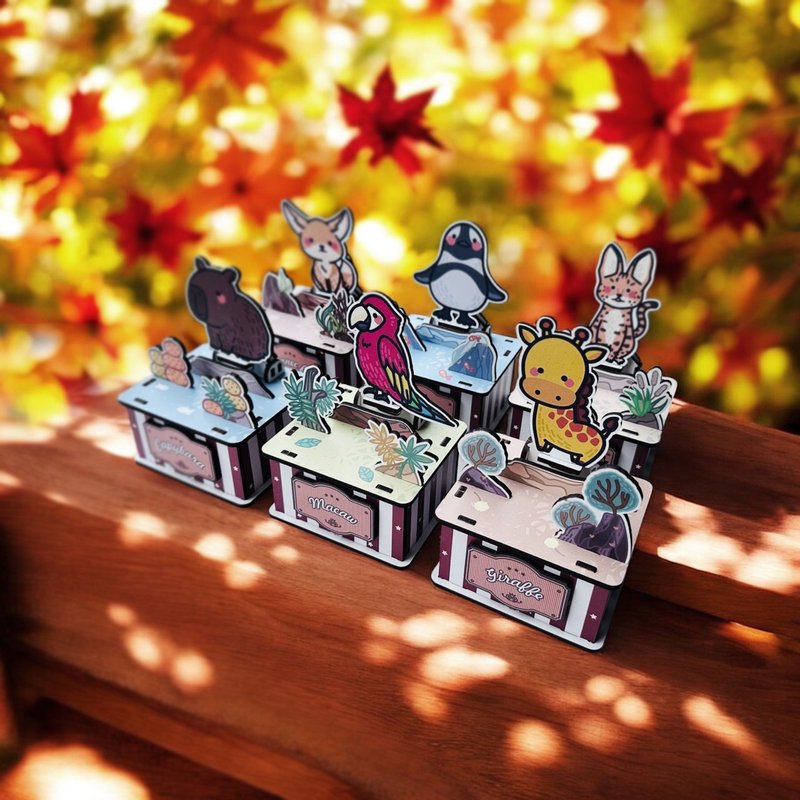 【DIY手作】森林小夥伴 轉轉音樂鈴 音樂盒  紀念品 聖誕禮物 - 擺飾/家飾品 - 木頭 紅色