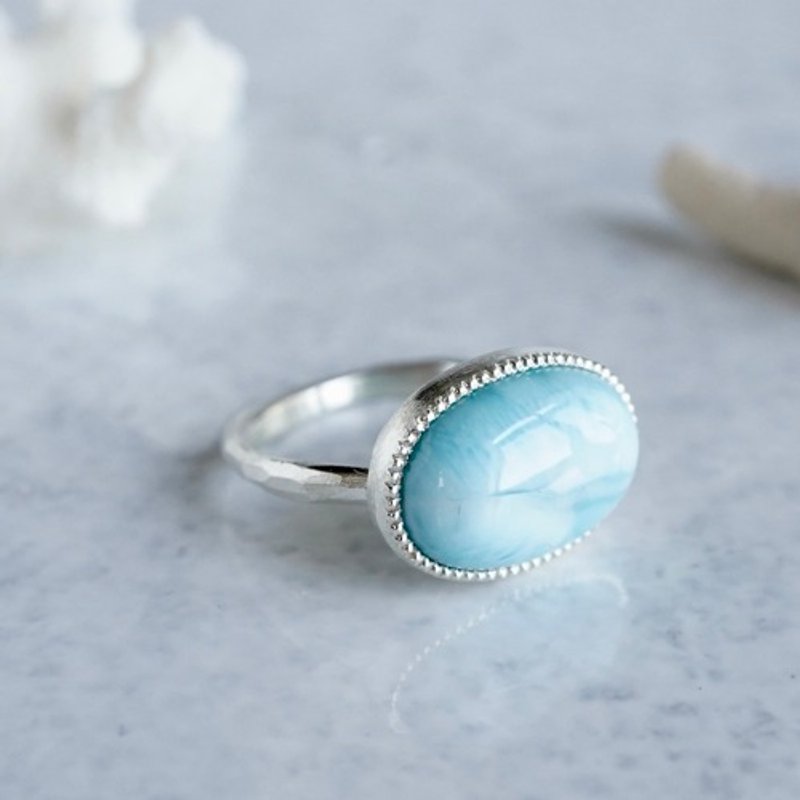 Larimar ring [OP776SV] - แหวนทั่วไป - โลหะ 