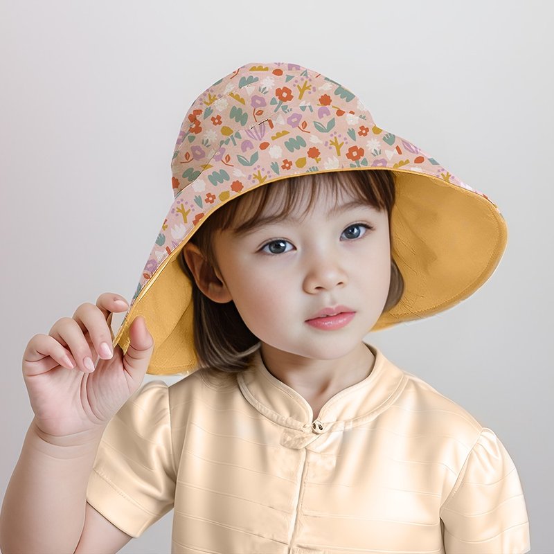 Beirou UPF50+ breathable sunshade 2-use hollow hat-Tulip - หมวก - เส้นใยสังเคราะห์ สีเหลือง