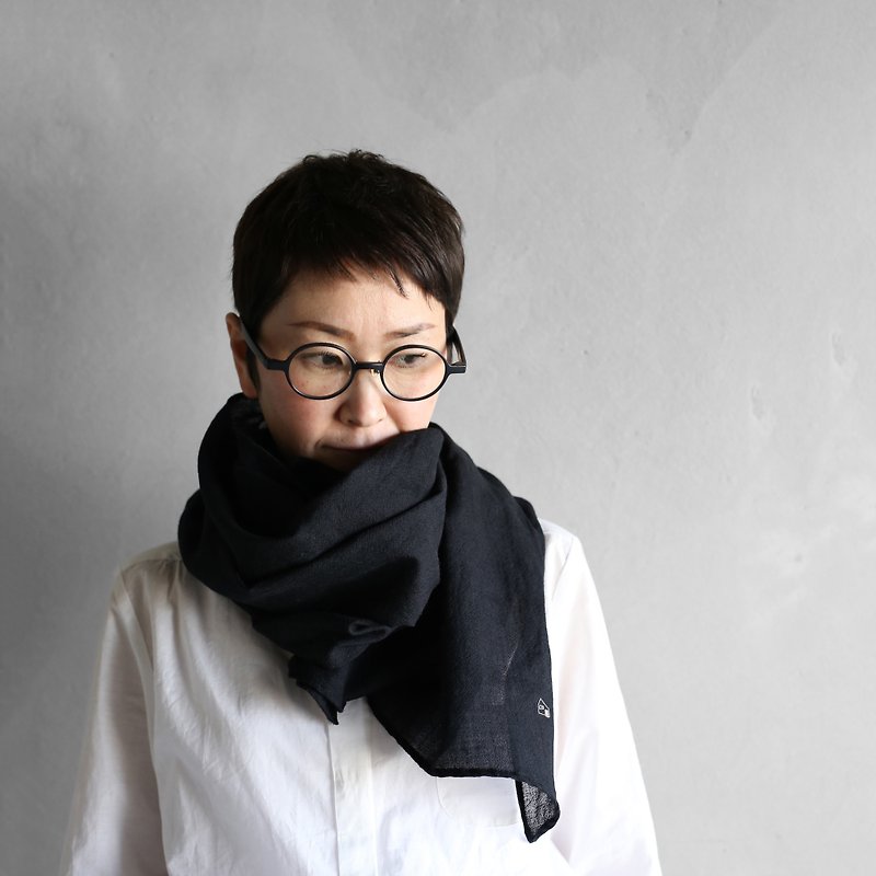 Washable wool stole · black - Scarves - Other Materials Black