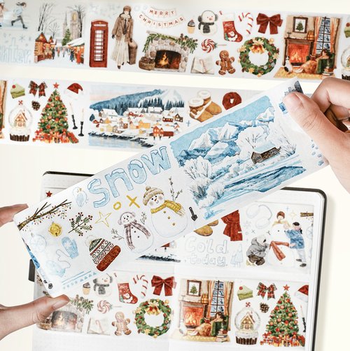 雪の物語 PET & 和紙マスキングテープ ダイカット 5m巻 - ショップ The