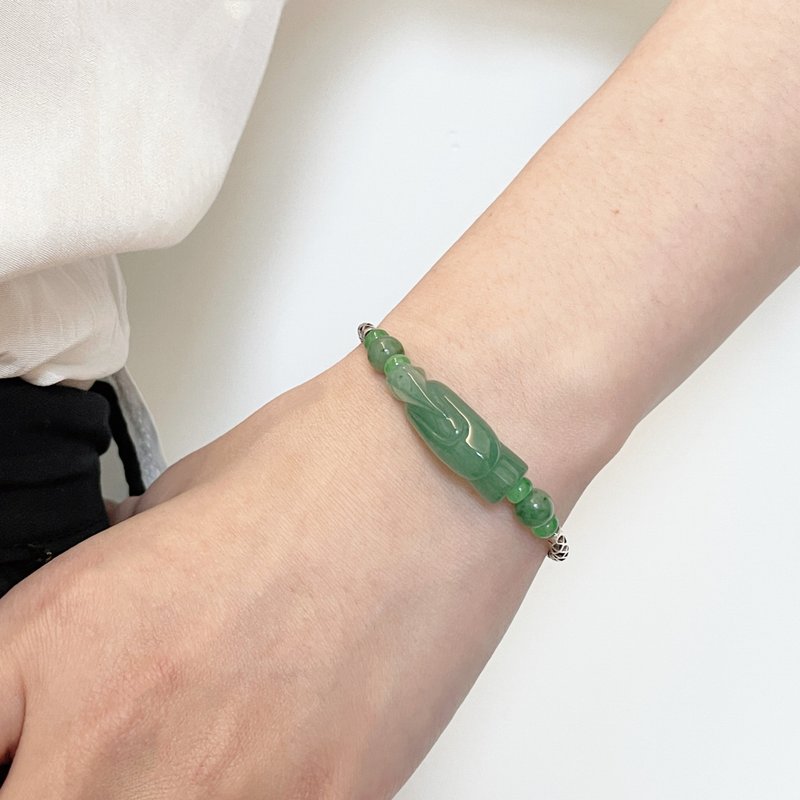 Tangling Jade Wengzhong Hollow Silver Tube Bracelet 【Secret of Jade】 - Bracelets - Jade 