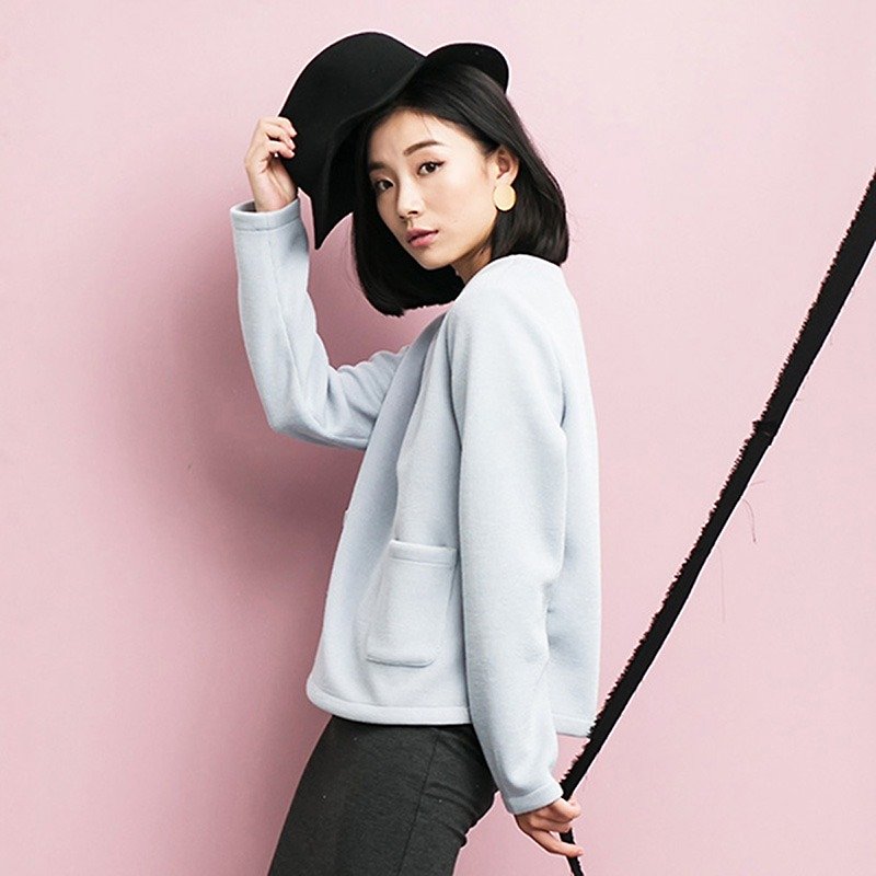 Annie Chiu clothes new long-sleeved T-shirt sweater female head loose large size Korean version was thin v-neck shirt - Women's Tops - Cotton & Hemp Gray