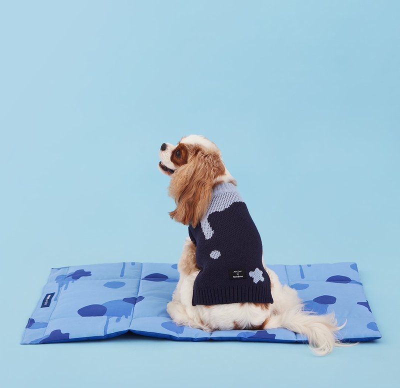 【tails&me x APUJAN】Ink Dot Pet Floor Mat - Other - Other Materials Blue