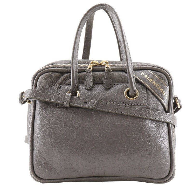 【日本直送】バレンシアガ BALENCIAGA ブランケット スクエアS ハンドバッグ 2WAYショルダー 466541 レザー グレー レディース【中古】 - 手提包/手提袋 - 真皮 灰色