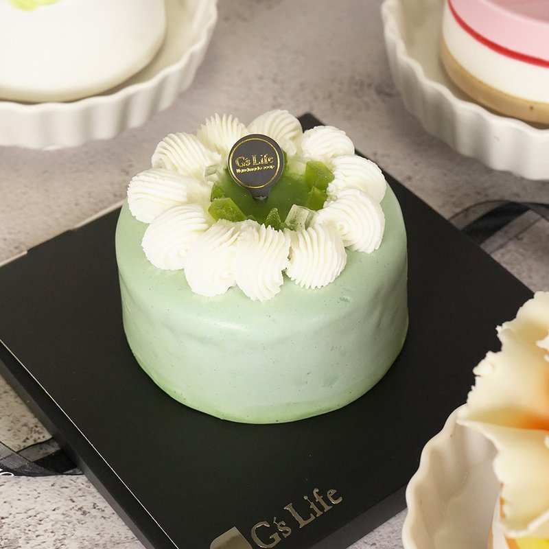 【Happy Birthday】Matcha Grandma Four-Inch Cake Soap - สบู่ - พืช/ดอกไม้ สีเขียว