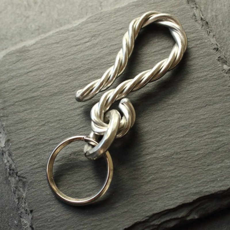 錫×銀鑰匙扣 Twist Tin Keychain - 鑰匙圈/鎖匙扣 - 銀 銀色