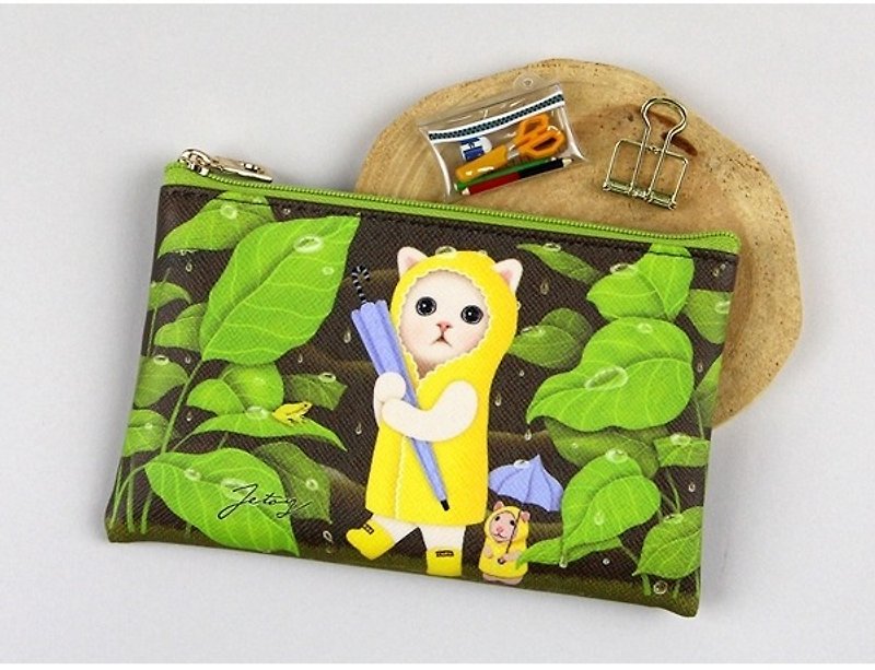 Jetoy , 甜蜜貓 卡片 護照 零錢包_Oobi choo J1707403 - 護照夾/護照套 - 紙 綠色