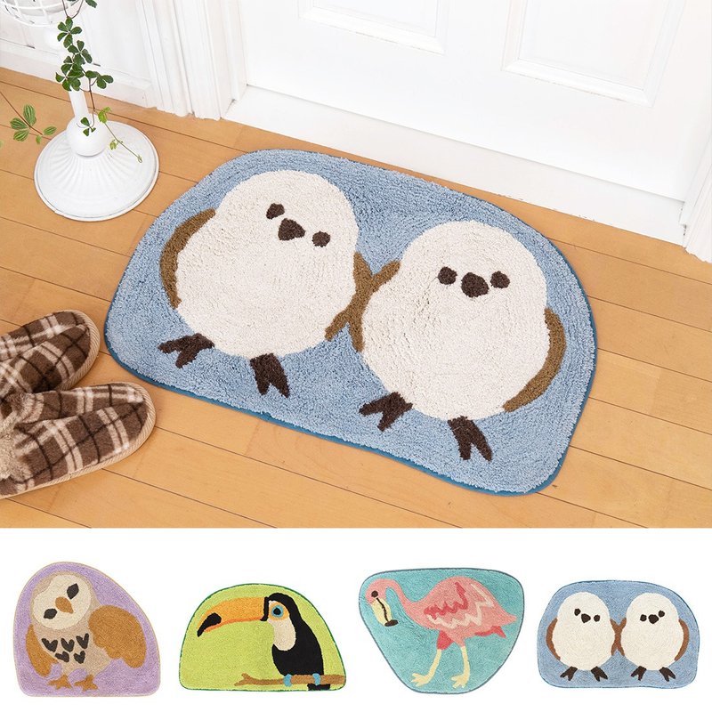 【Spot】【Reservation】Cute Bird Carpet Made in India - Rugs & Floor Mats - Cotton & Hemp Blue