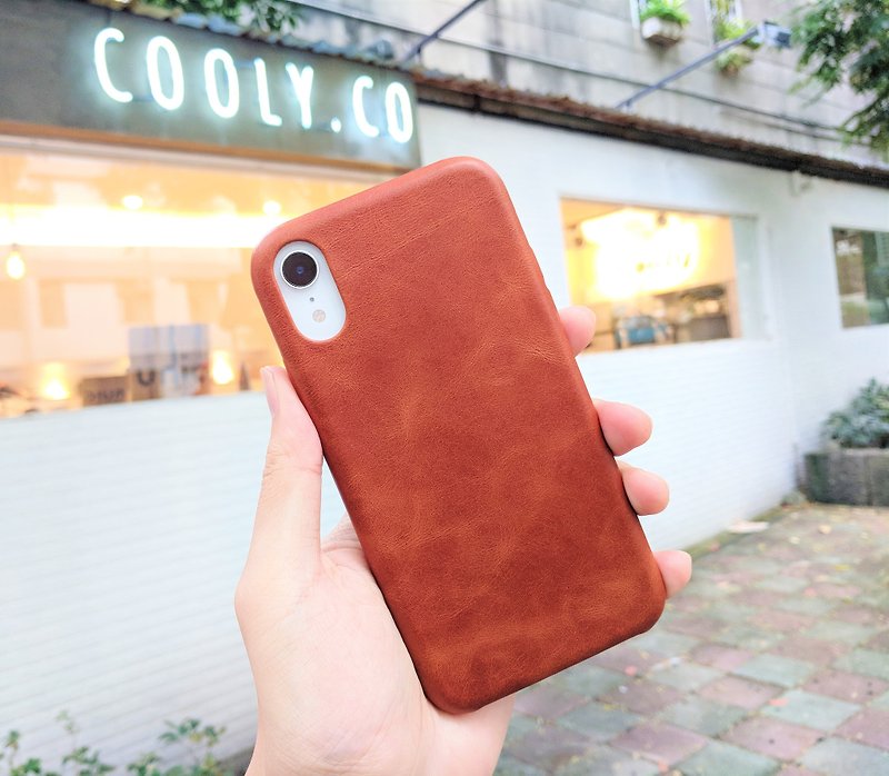 UNIC leather phone case / iPhoneXR protective case [customizable] - Phone Cases - Genuine Leather Brown