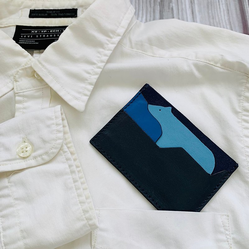 クリップ、カード セット動物の形 - 安定したブルーに - 名刺入れ・カードケース - 革 多色