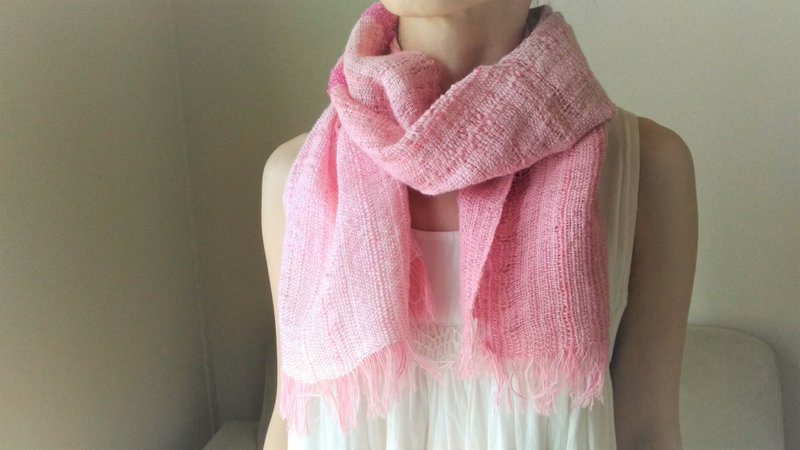 Shawl (S) 　1　sakura - 絲巾 - 棉．麻 粉紅色
