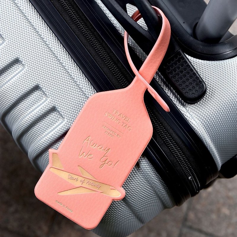 啟程吧皮革旅行吊牌-珊瑚粉,PPC95031 - 行李吊牌 - 人造皮革 粉紅色