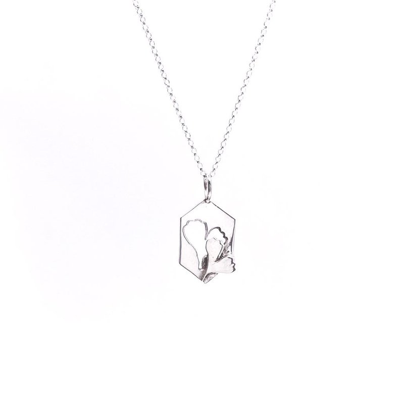 Sterling Silver Ginkgo Leaf Hollow Necklace - Necklaces - Silver Silver