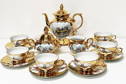 DeAntico Rieber & Co. Mitterteich - Collectible coffee set for 6 people
