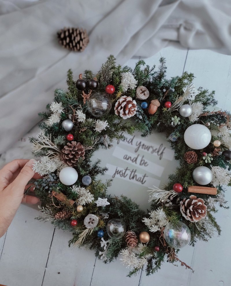 Christmas Gift-Eternal Christmas Wreath-Round - Dried Flowers & Bouquets - Plants & Flowers Green