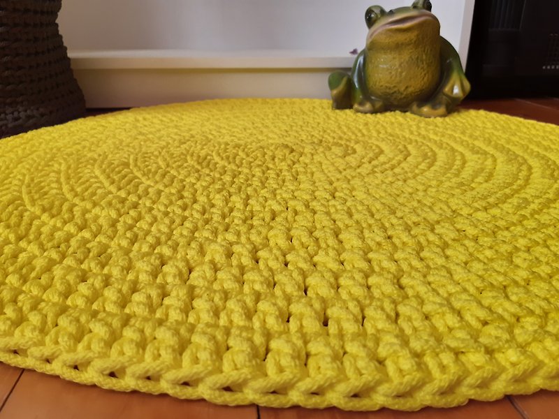 かぎ針編みの手作りラグラウンドラグカスタムサイズラグポーチドエッグ - 絨毯・カーペット - ポリエステル 