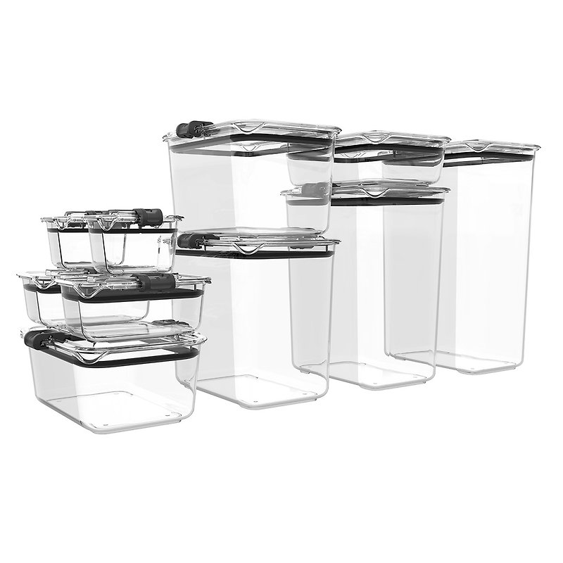 Latchlok set series TRITAN crisper/10-piece set - Lunch Boxes - Plastic Transparent