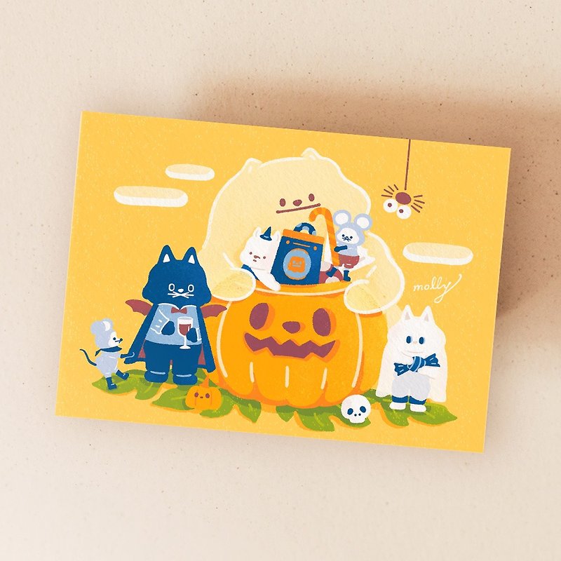 postcard-Halloween card - การ์ด/โปสการ์ด - กระดาษ หลากหลายสี