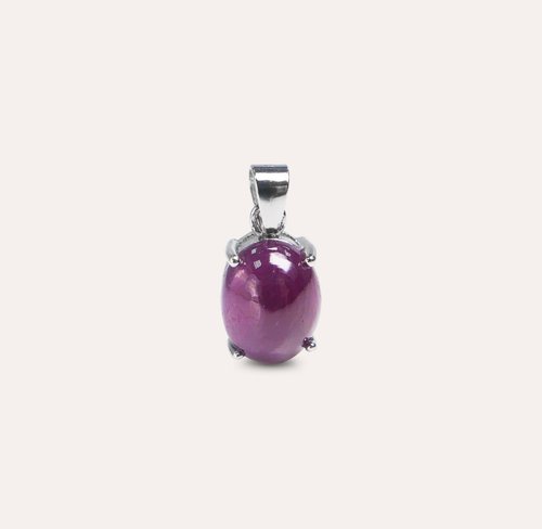 安珠 AND JEWEL 每天配戴的天然寶石 安珠 紅寶石 紅色 橢圓 7*9mm 項鍊 經典系列 Oval 寶石銀飾