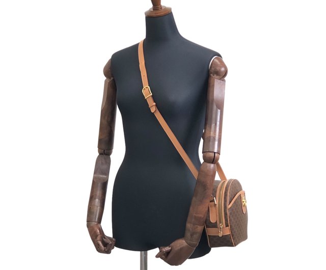 セリーヌ ハンドバッグ マカダム ガンチーニ PVC レザー ブラウン ロゴ金具 CELINE - CELINE セリーヌ マカダム ハンドバッグ ブラウン