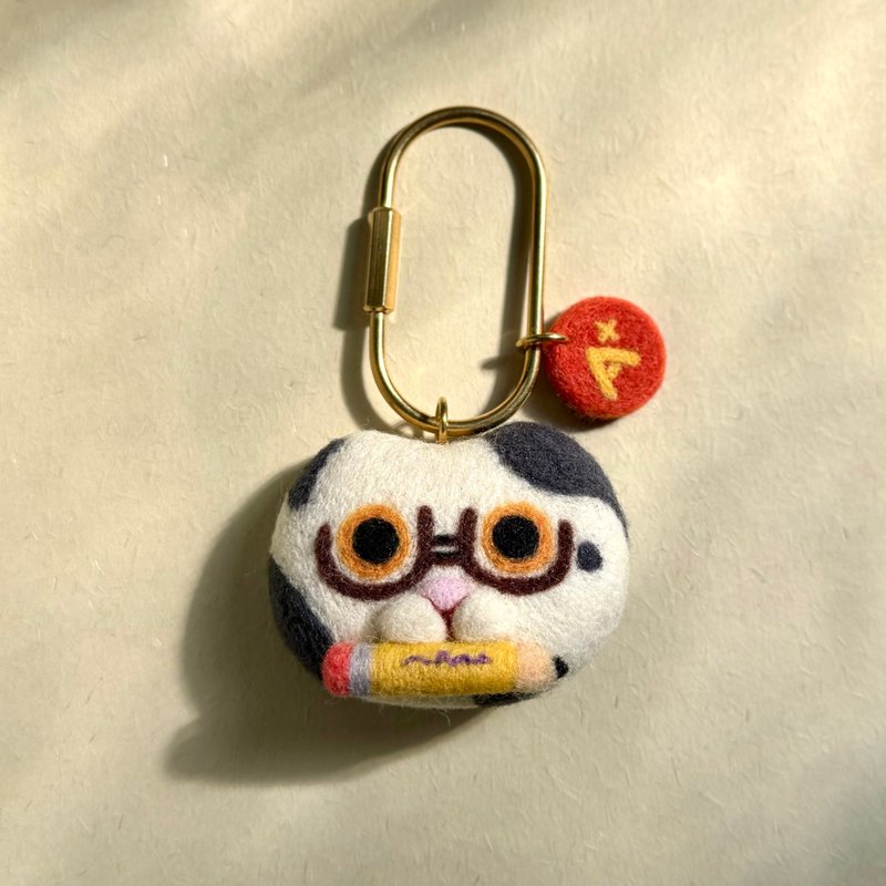 【8964】Qinxue A+ Cat Pendant Handmade Wool Felt Keychain - พวงกุญแจ - ขนแกะ 