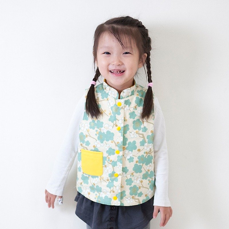 Jade double-sided cotton vest _ green jade _ child models - Other - Cotton & Hemp Green