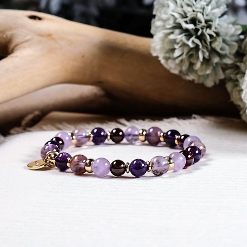 Hanhan Jewelry 紫水晶 石榴石 手鍊 天然礦石