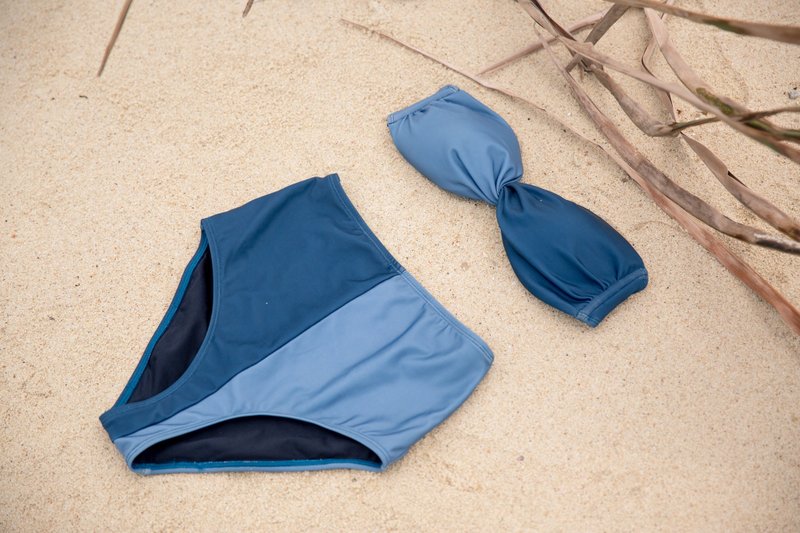 Sam Two-Piece (Blue) - 女泳衣/比基尼 - 聚酯纖維 藍色