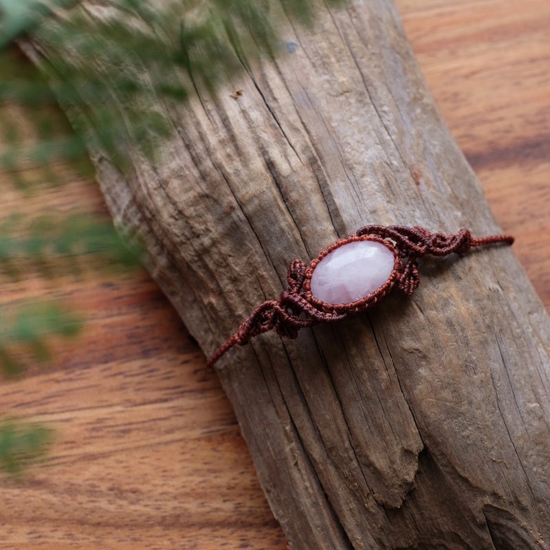 粉晶藤蔓編織手環 - 手鍊/手環 - 聚酯纖維 咖啡色