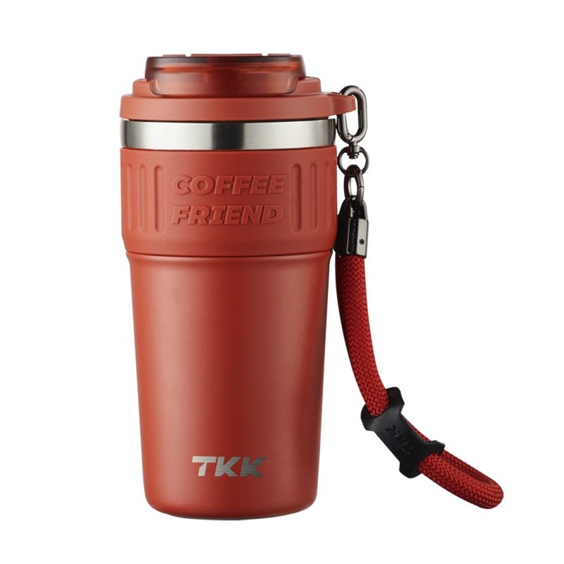 【TKK】洛奇系列 316不鏽鋼x陶瓷噴塗 保溫咖啡杯630ML-氣質紅 - 水壺/水瓶 - 不鏽鋼 紅色