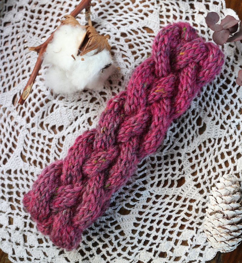Handmade - Peach Flutter - Woolen hand-woven headband - Hair Accessories - Wool Pink