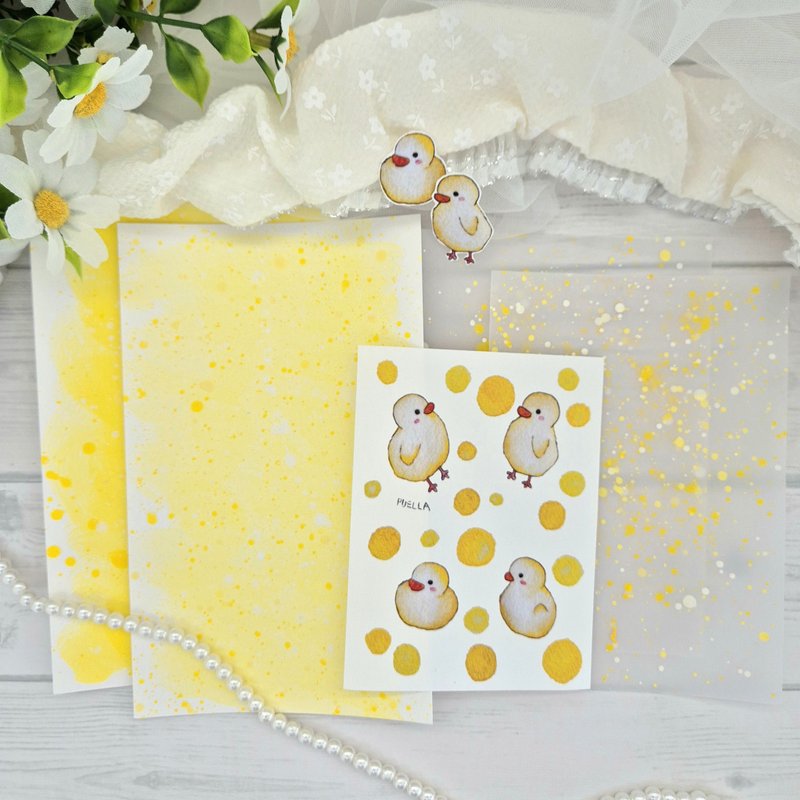 puella_Oriental flower pakage_baby duck - 貼紙 - 紙 