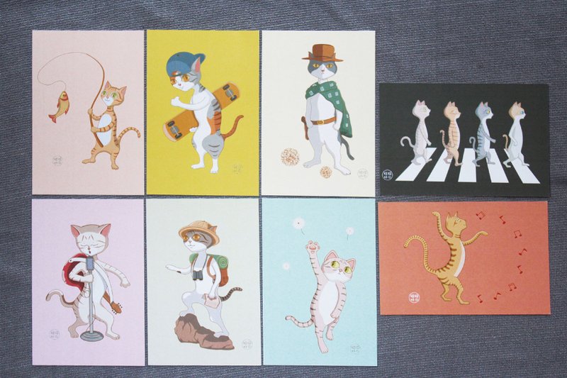 Cat Cat Haori Cool Card Set (eight photos) - Cards & Postcards - Paper 