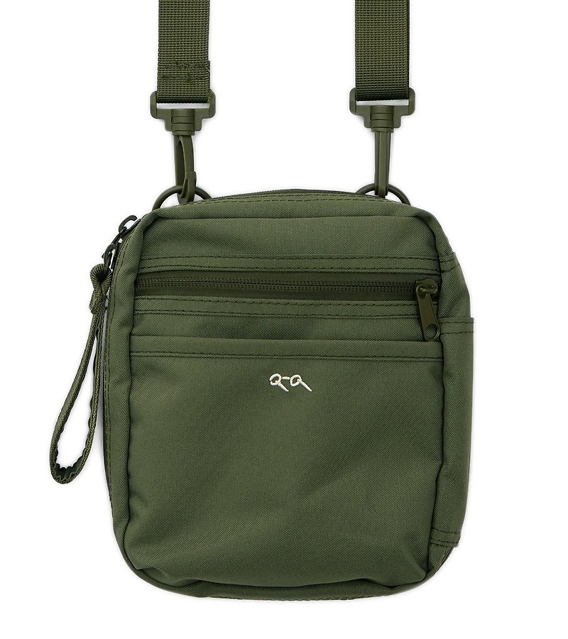CRV3013-防潑水2WAY方塊眼鏡包-軍綠 - 側背包/斜孭袋 - 其他材質 綠色