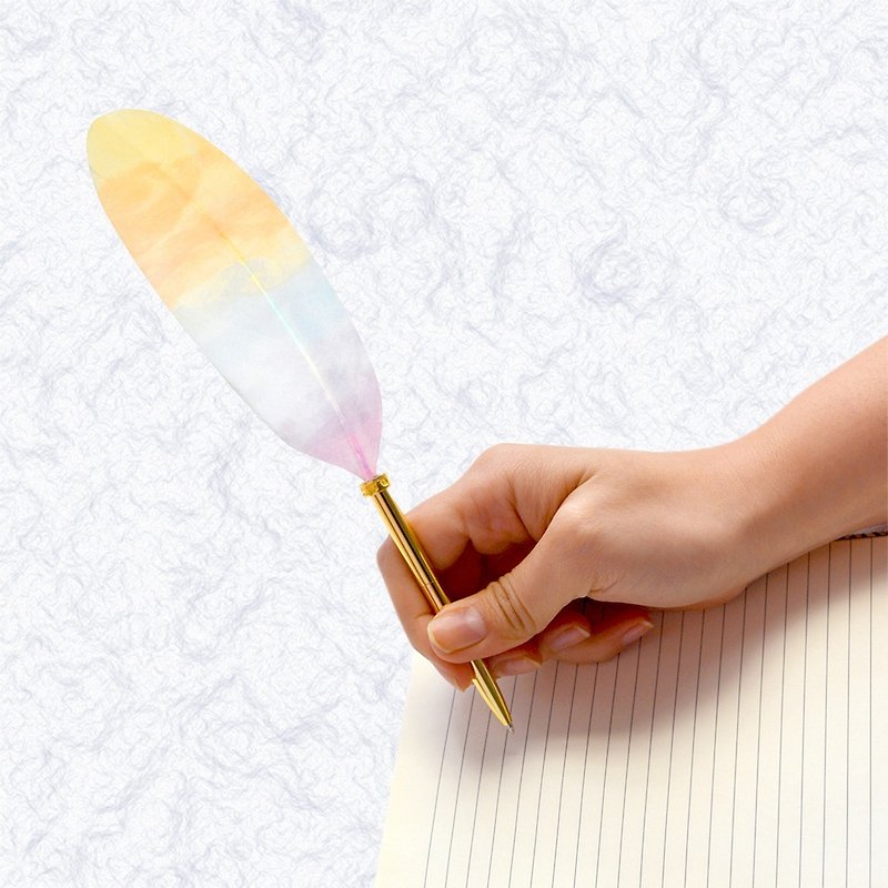 Japan Quill Pen Feather Ball Pen Shell Shell Pattern Series S03 Quill Pen - ปากกา - วัสดุอื่นๆ สีเหลือง