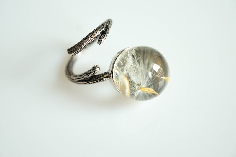 Dandilion Silver Ring - General Rings - Plastic Transparent