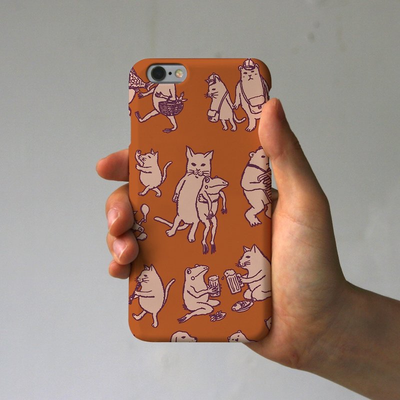 iPhoneケース　なかまたち（ブリックオレンジ） - 手機殼/手機套 - 紙 咖啡色
