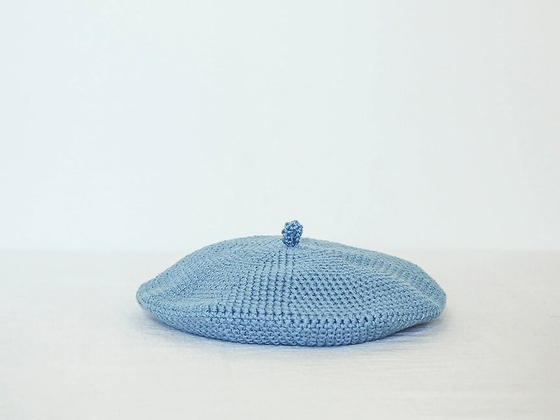 Cotton knitted beret - หมวก - กระดาษ ขาว