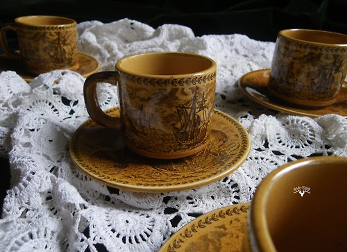 老時光OLD-TIME Vintage & Classic & Deco 【老時光 OLD-TIME】早期日本製咖啡杯(一杯一盤為一組,一組499元