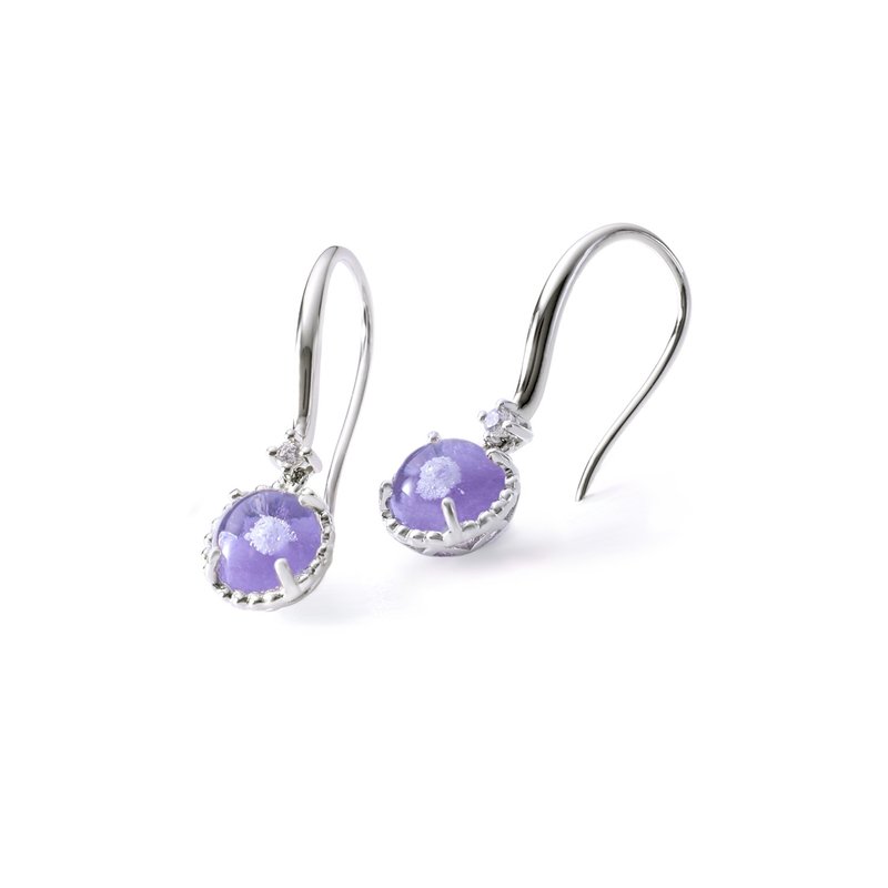 Dawn Star Earrings-Ashes and Hair Glaze Memorial - Earrings & Clip-ons - Sterling Silver Silver