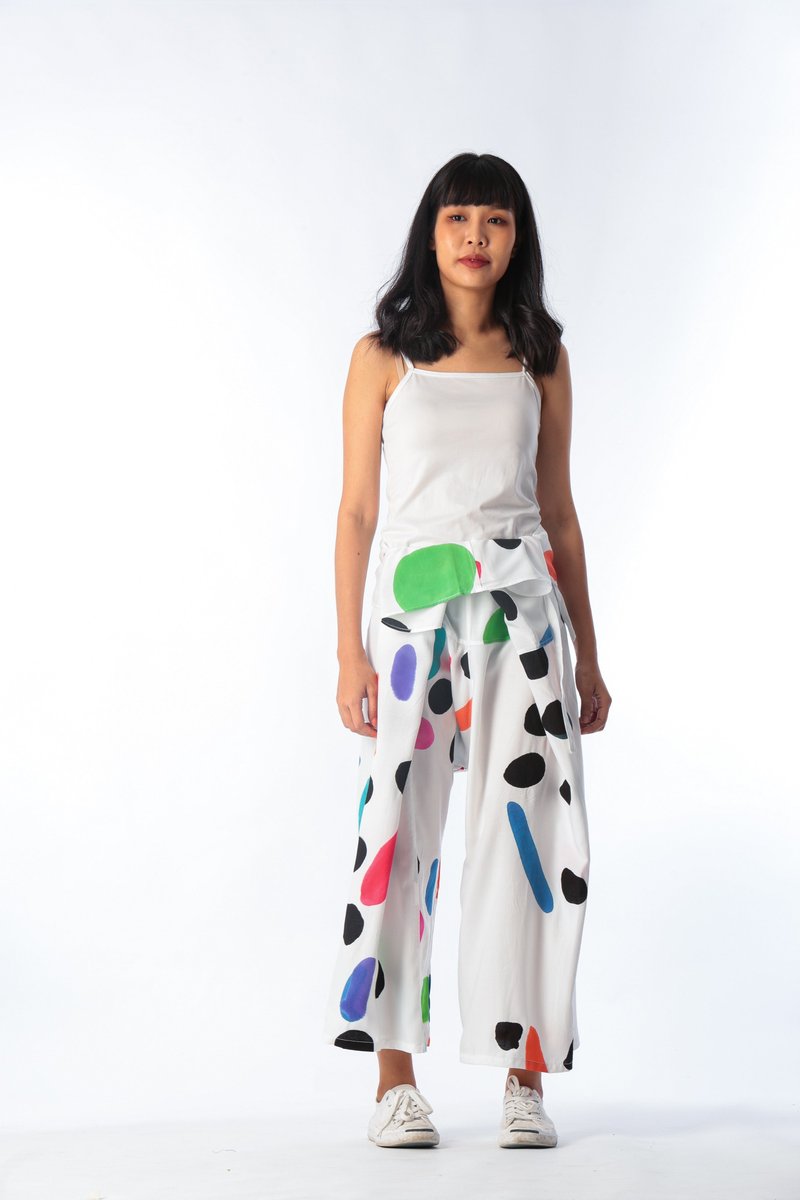Thai Fisherman Pants Hand Paint on Soft Cotton Rayon for Yog - 女長褲 - 棉．麻 多色