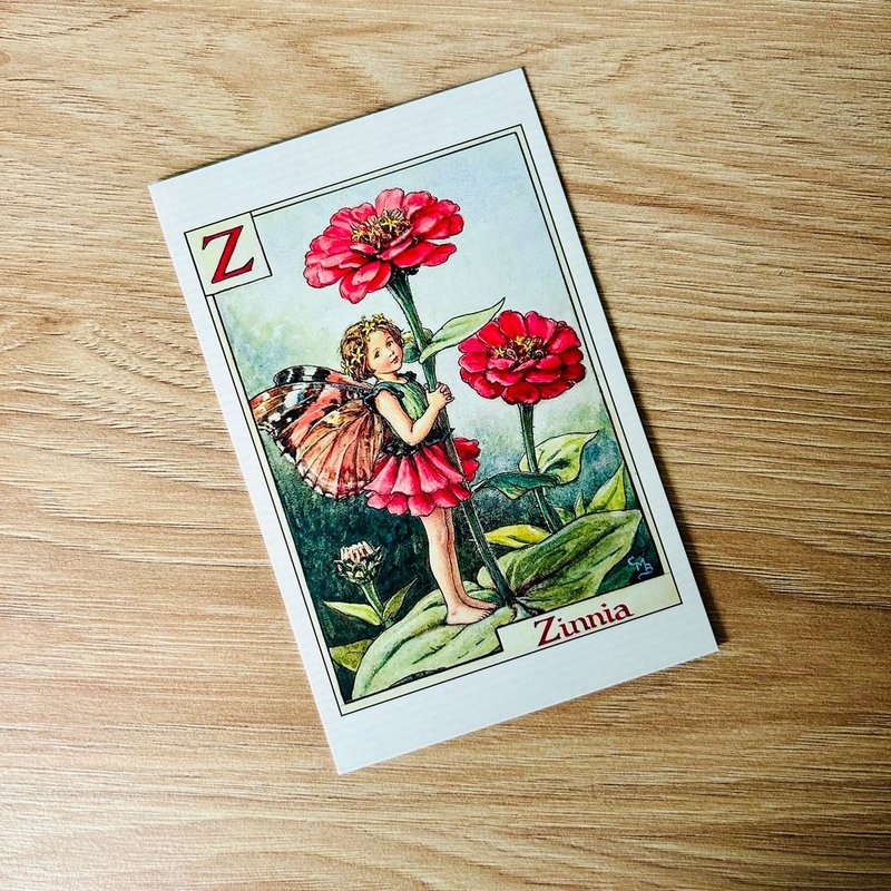 Flower Fairies Alphabet Series Classic Postcard - Zinnia - การ์ด/โปสการ์ด - กระดาษ 