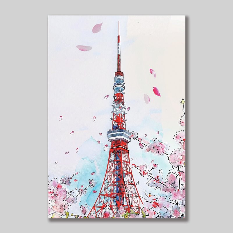 日本風景明信片・東京鐵塔・日本製造・送禮、書寫、裝飾 - 卡片/明信片 - 紙 