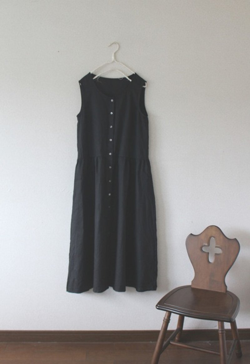 Sleeveless one-piece French Linen - One Piece Dresses - Cotton & Hemp 