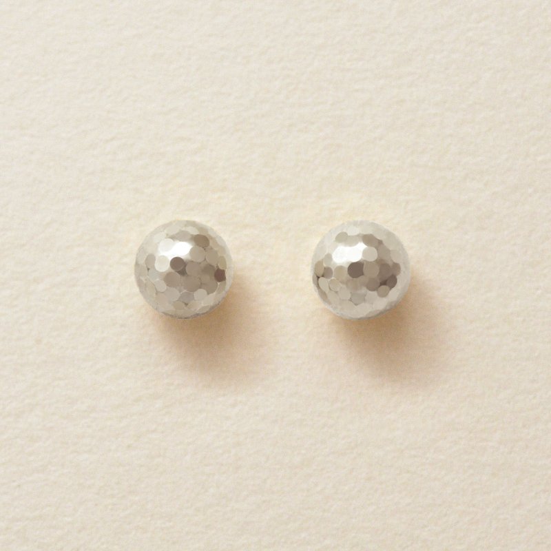 【Second Earrings】 鉑金鏡面球形耳環 (5mm) - 耳環/耳夾/耳骨夾 - 貴金屬 